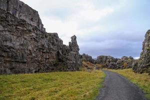 Valley in Thingvellir National Park, Southwestern Iceland photo