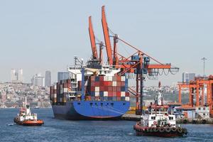 Container Ship in port photo