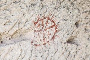 Ancient Paintings in a Cave Church, Cappadocia, Turkey photo