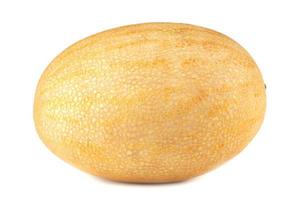 The yellow ripe melon is isolated on a white background. photo