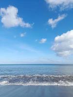 horizon with a bright blue sky background photo