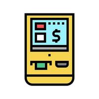 Ilustración de vector de icono de color de terminal pos multifuncional