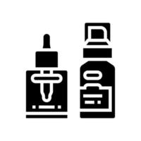 cosmetic oil for facial skin glyph icon vector illustration