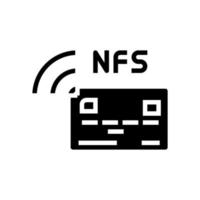 ilustración de vector de icono de glifo de tarjeta de sistema nfc sin contacto
