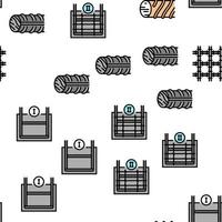 Rebar Construction Vector Seamless Pattern