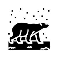 ilustración de vector de icono de glifo de oso polar