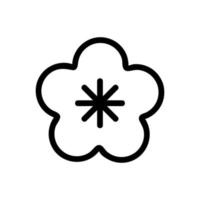 Sakura flower icon vector. Isolated contour symbol illustration vector