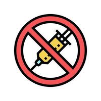 heroin drug syringe addiction color icon vector illustration