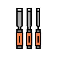 chisel carpenter tools color icon vector illustration