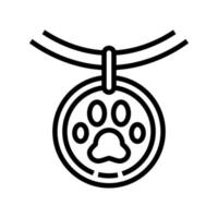 medallón muerto mascota línea icono vector ilustración
