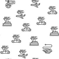 Pet Travel Equipment Vector Seamless Pattern