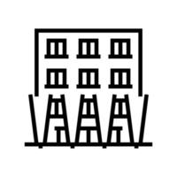 ilustración de vector de icono de línea de iluminación de edificio