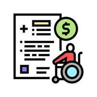 disabled allowance color icon vector illustration