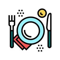 plate, fork and knife utensil color icon vector illustration