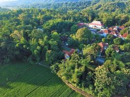 Beautiful aerial view, Village under the hill, Bandung -Indonesia. photo