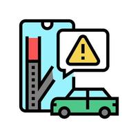 ilustración de vector de icono de color de advertencia de carretera cerrada