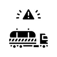 ilustración de vector de icono de glifo de transportador de residuos peligrosos