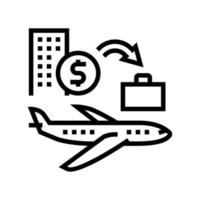 transport and business trip benefits line icon vector illustration