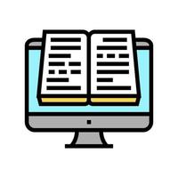 online reading book color icon vector illustration