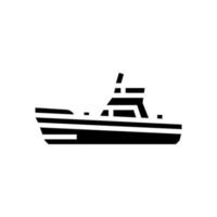 juego barco glifo icono vector ilustración