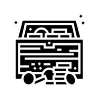 treasure chest found in pirate game glyph icon vector illustration