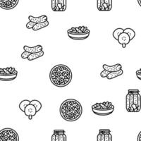 Cucumber Natural Bio Vegetable Vector Seamless Pattern