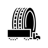 commercial truck tires glyph icon vector illustration