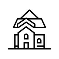 roof installation line icon vector illustration