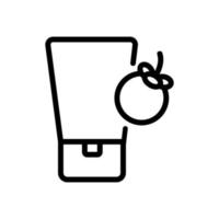 ilustración de contorno de vector de icono de tubo de crema cosmética de mangostán