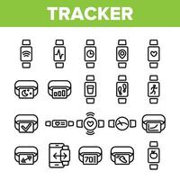 Collection Watch Tracker Elements Icons Set Vector