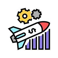 launch financial rocket color icon vector illustration