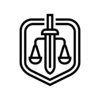 justice law line icon vector illustration