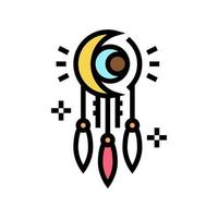 dreamcatcher boho color icon vector illustration