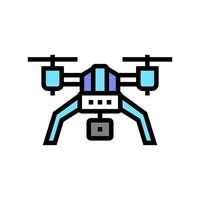drone with photo camera color icon vector illustration