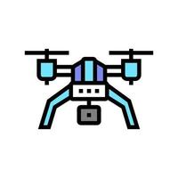 drone with photo camera color icon vector illustration