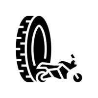 motorcycle tires glyph icon vector illustration