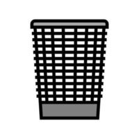 mesh wastebasket trash color icon vector illustration
