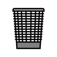 mesh wastebasket trash color icon vector illustration