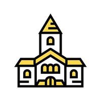ilustración de vector de icono de color de edificio de iglesia