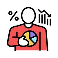 ilustración de vector de icono de color de pérdidas financieras de empresario