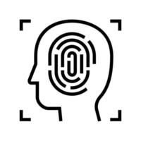 finger print and face id line icon vector illustration