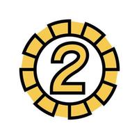 two number color icon vector illustration