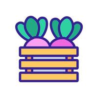 turnip in box icon vector outline illustration