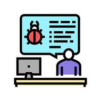 sysadmin information about virus color icon vector illustration