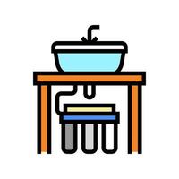 water filter under sink color icon vector illustration