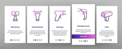 Barcode Scanner Device Onboarding Icons Set Vector