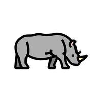 animal de rinoceronte en la ilustración de vector de icono de color de zoológico