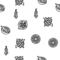 Onion Fresh Vitamin Vegetable Vector Seamless Pattern