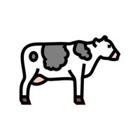 cow domestic animal color icon vector illustration