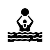 swimming exercise for elderly people glyph icon vector illustration